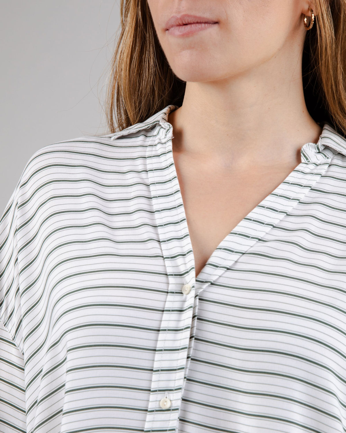 Mix Oversize Cropped Blouse Kale