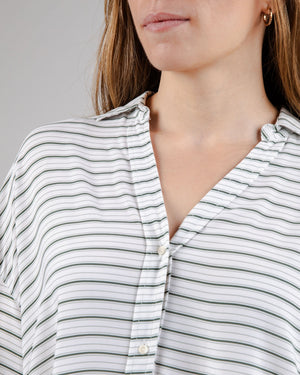 Mix Oversize Cropped Blouse Kale